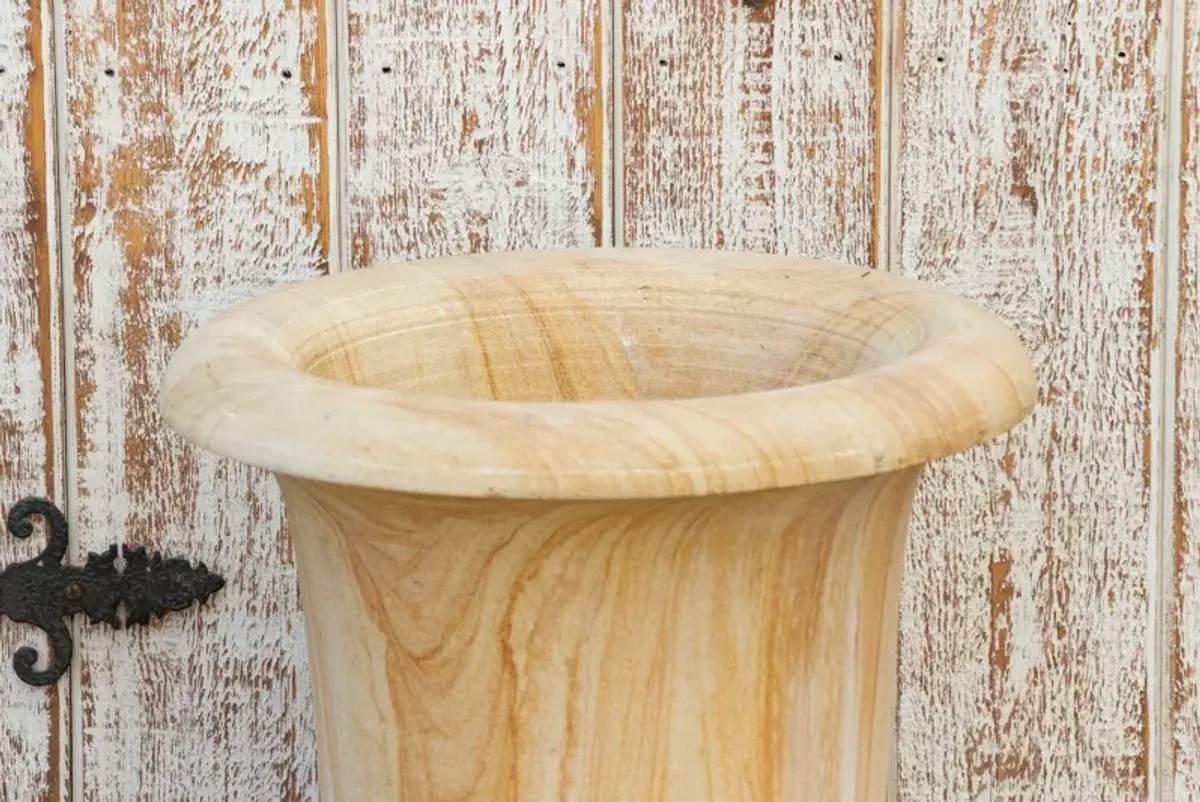 Tall Indo-French Stone Urn Planter