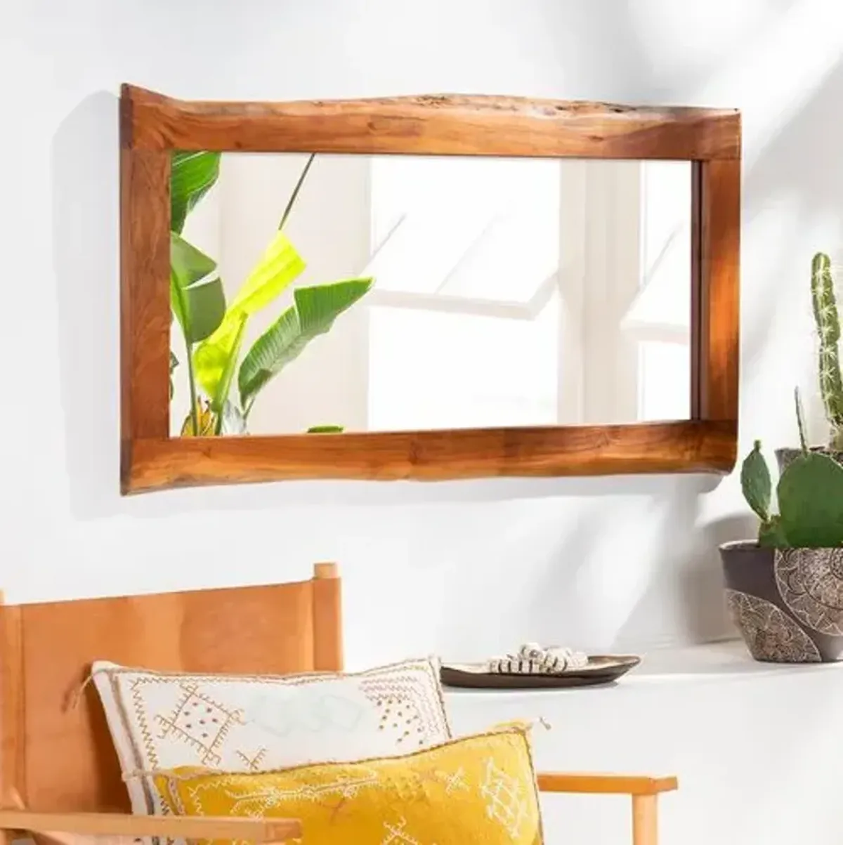 Border Large Wall Mirror - Natural