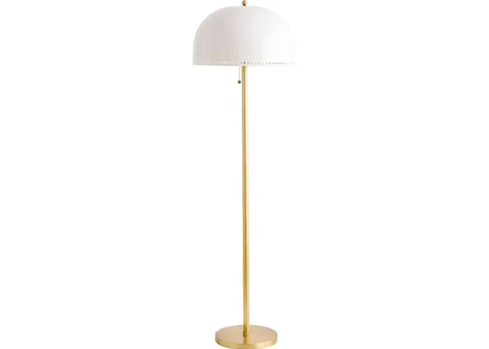 Visual Comfort - Theo Dome Floor Lamp - Brass/White