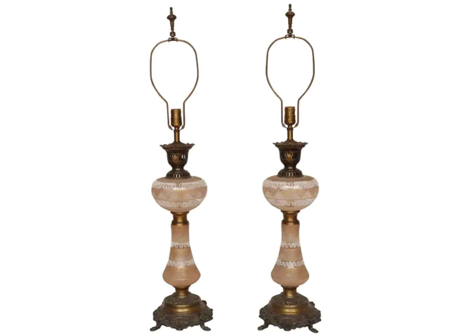 Regency Glass Table Lamps - a Pair - Interesting Things