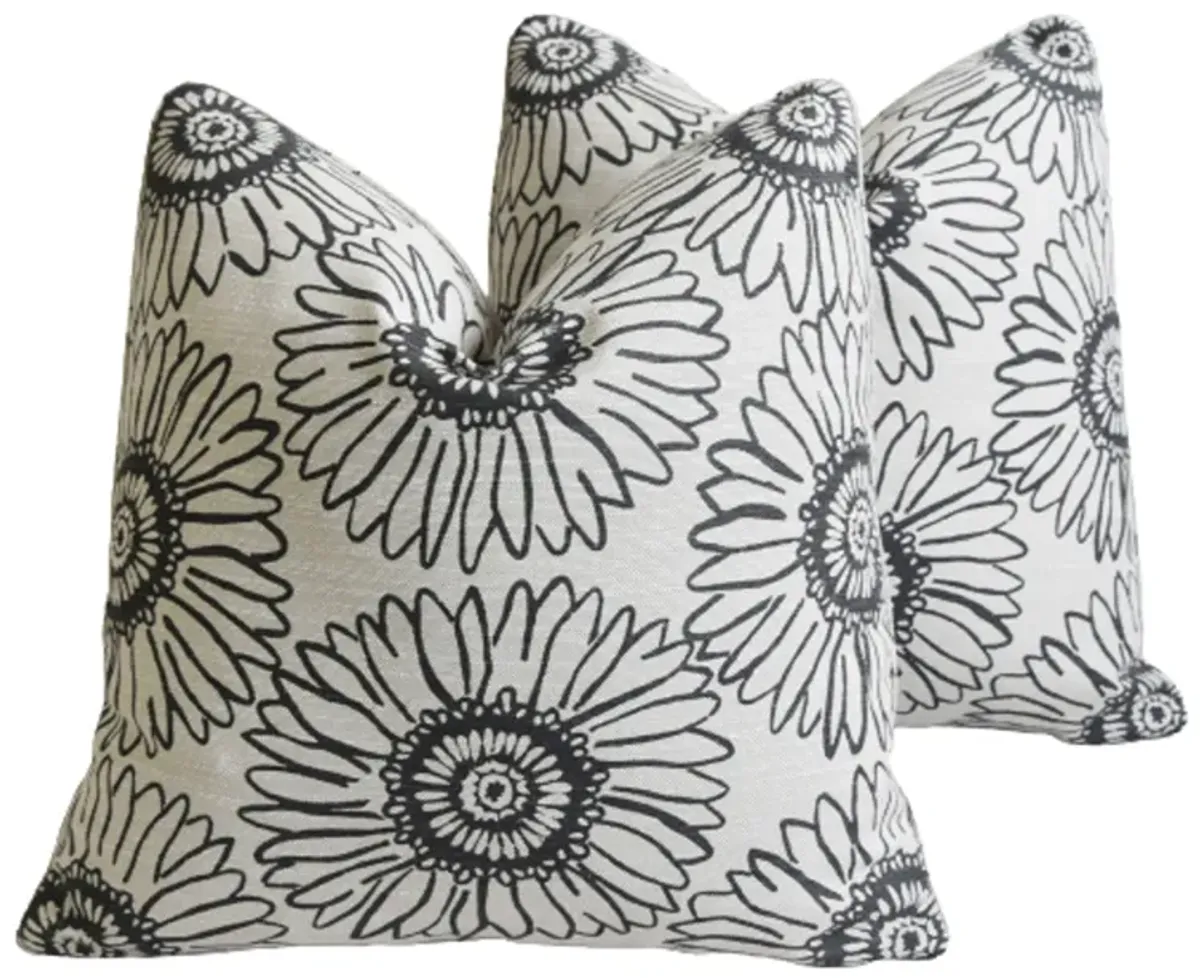 Perennials Sunflowers Linen Pillows - Pr