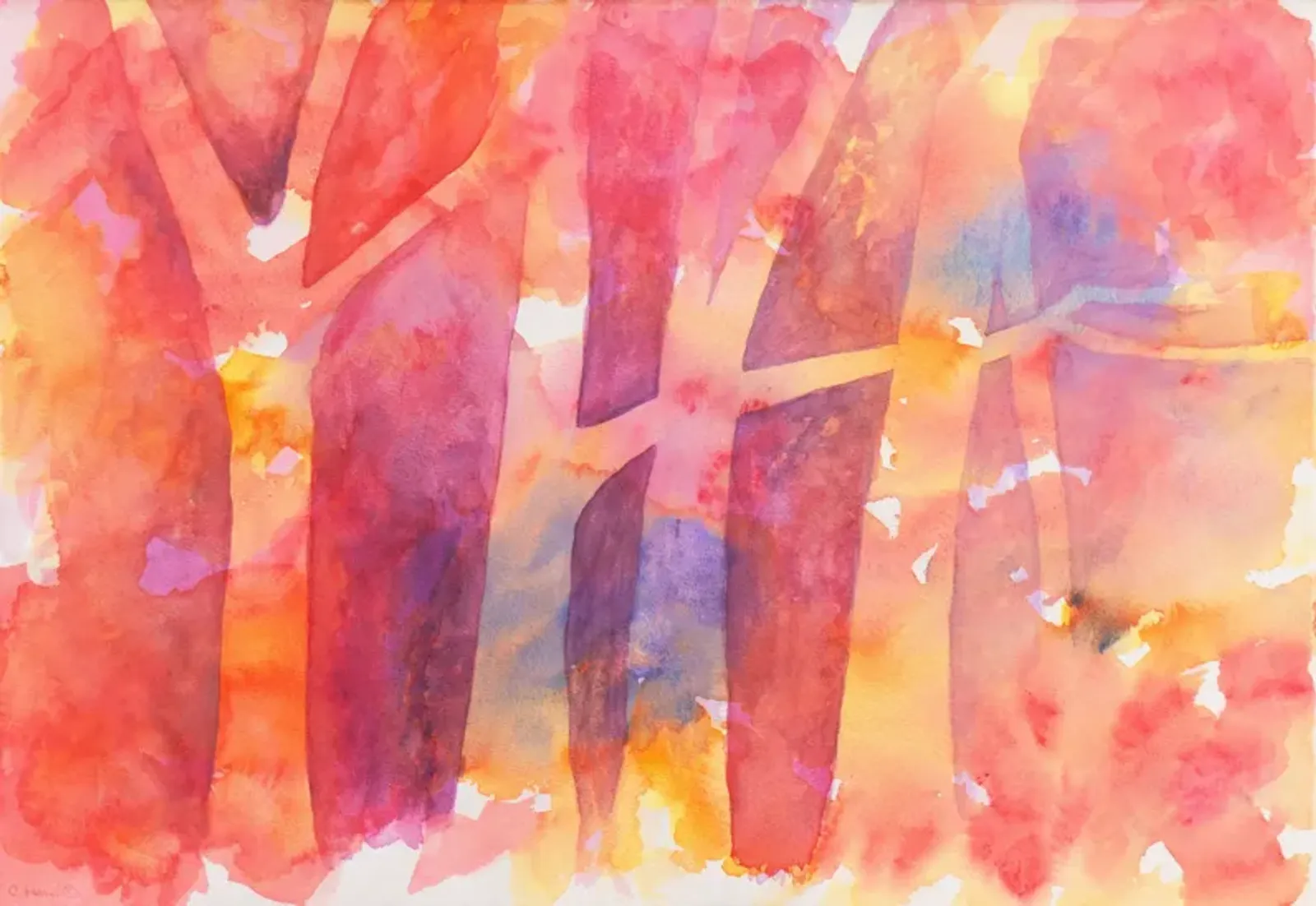 Sunset Trees by Catherine Hareid - McNaught Fine Art - pink