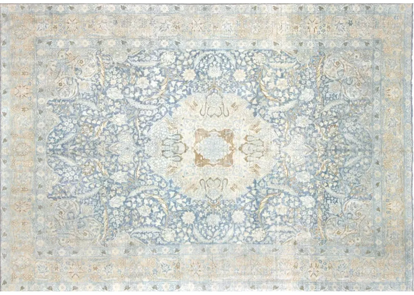 1920s Persian Tabriz Rug - 7'9" x 11' - Nalbandian - Blue - Blue