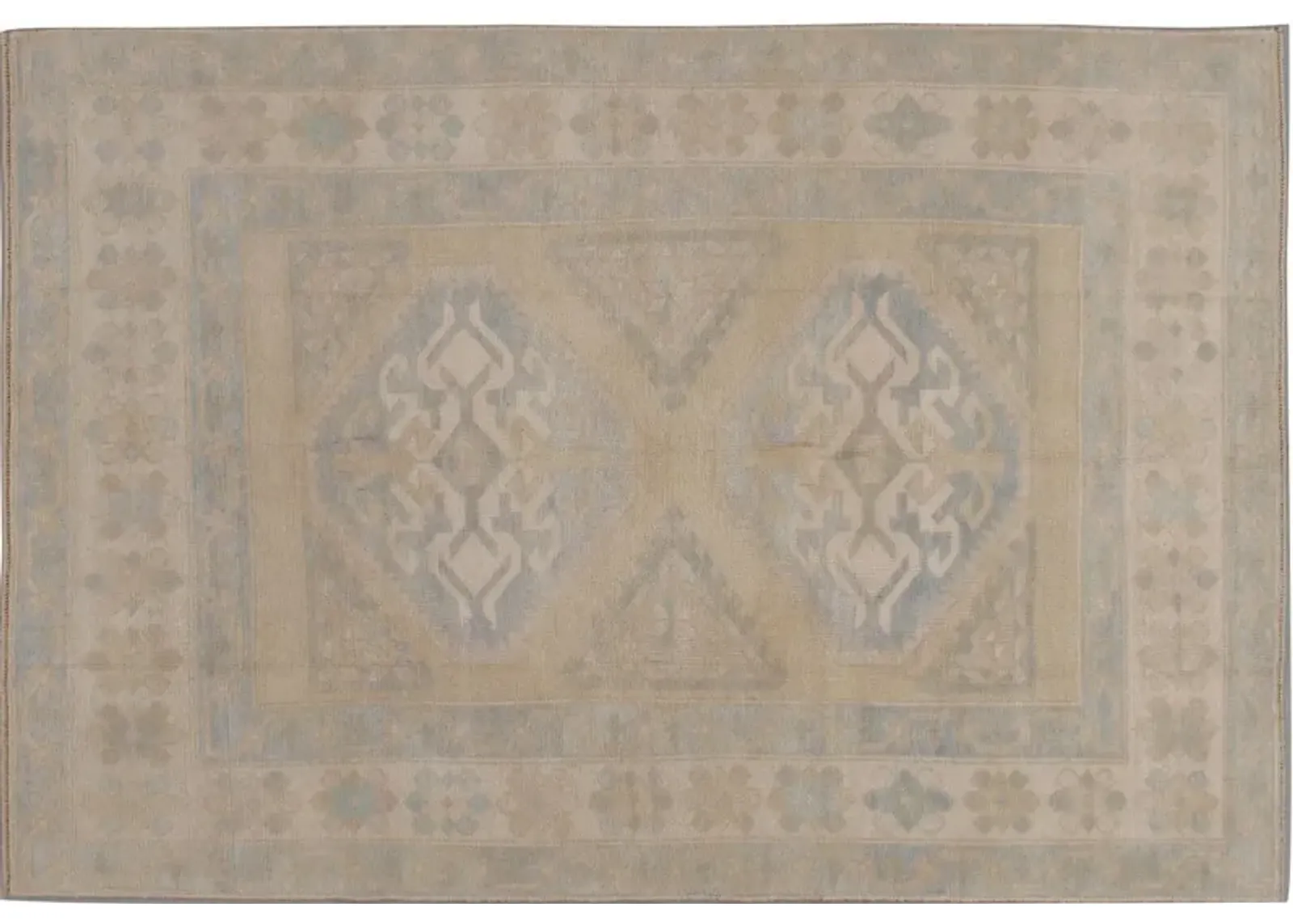 Turkish Oushak Rug 4'6 x 6'5 - Beige - Beige