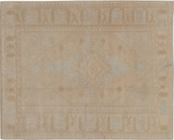 Turkish Oushak Rug 4'3 x 5'3 - Beige - Beige