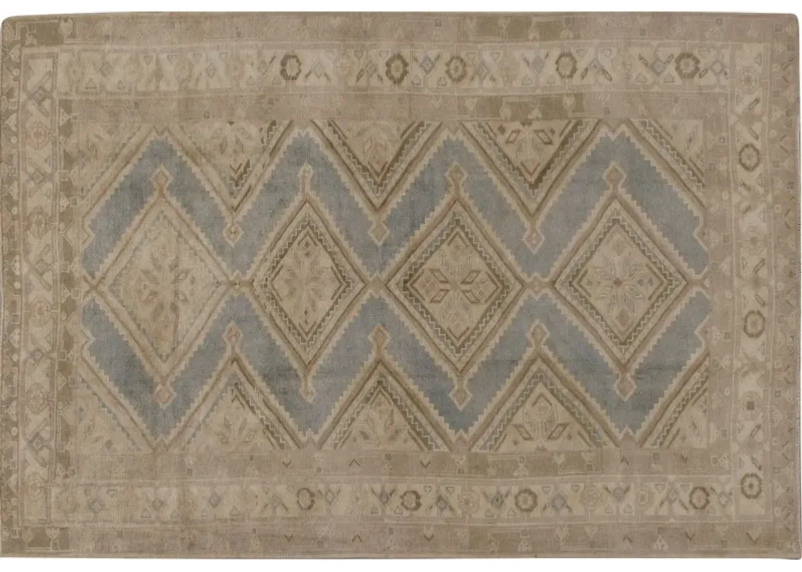 Turkish Oushak Rug 4'7 x 6'6 - Beige - Beige