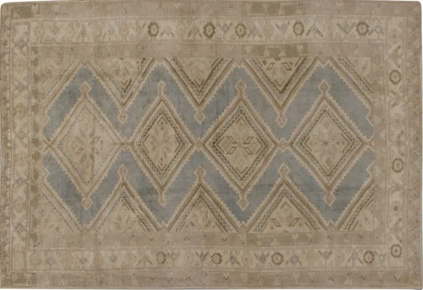 Turkish Oushak Rug 4'7 x 6'6 - Beige - Beige