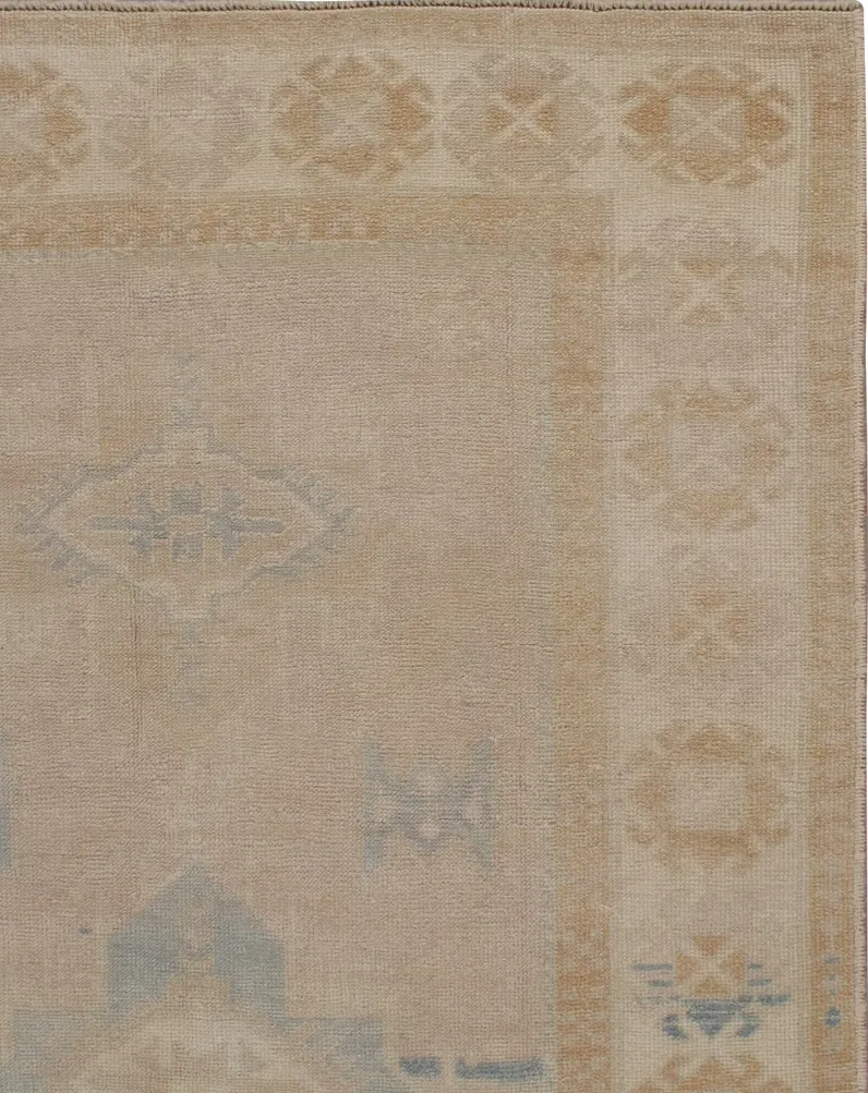 Turkish Oushak Rug 4'7' x 7'5' - Beige - Beige