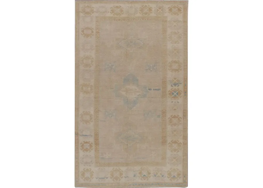 Turkish Oushak Rug 4'7' x 7'5' - Beige - Beige