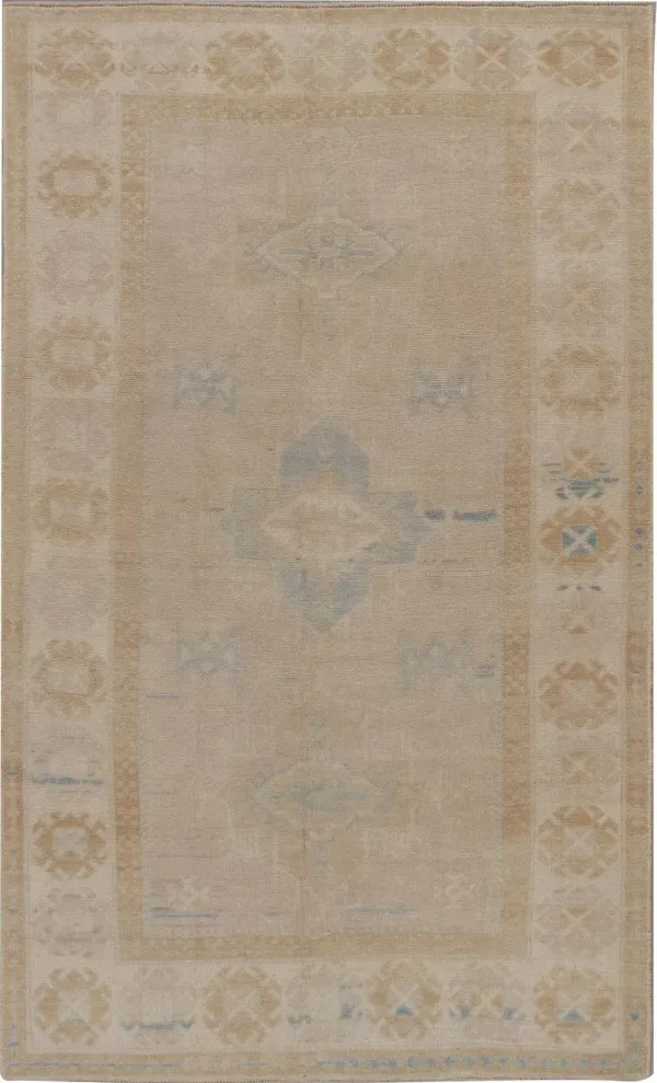 Turkish Oushak Rug 4'7' x 7'5' - Beige - Beige