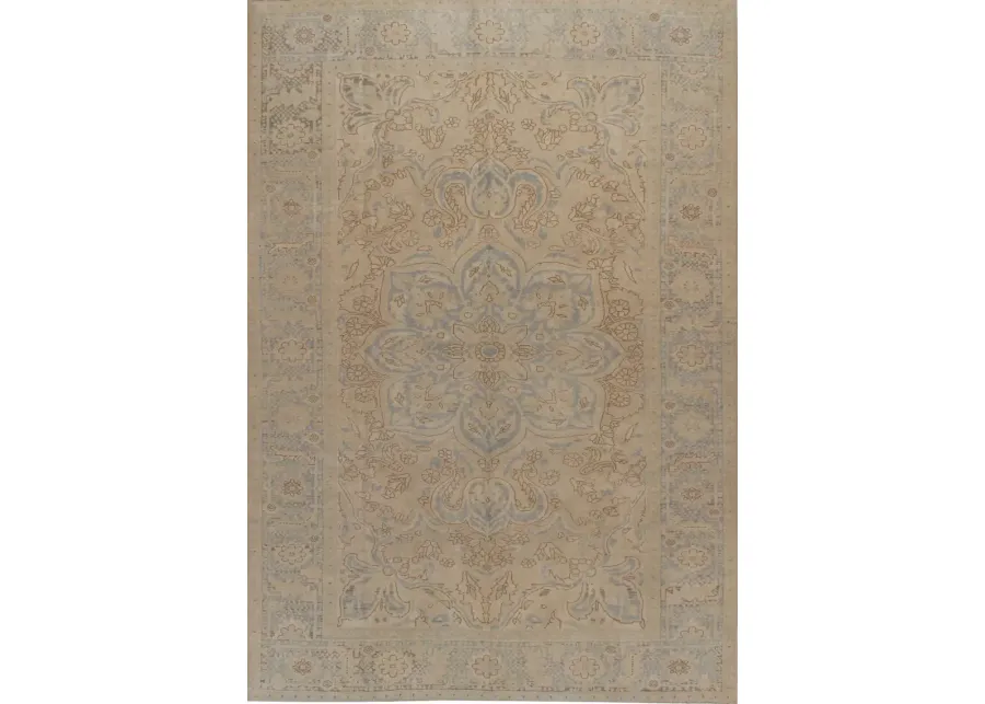 Persian Heriz Rug 8'1' x 11'5' - Beige - Beige