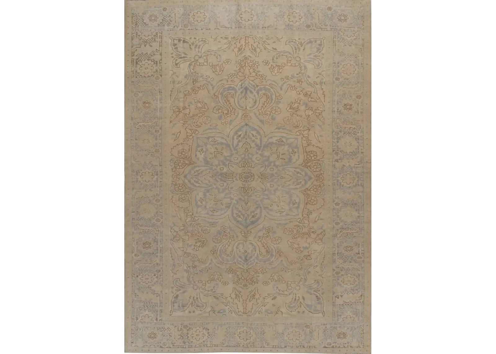 Persian Heriz Rug 8'1' x 11'5' - Beige - Beige