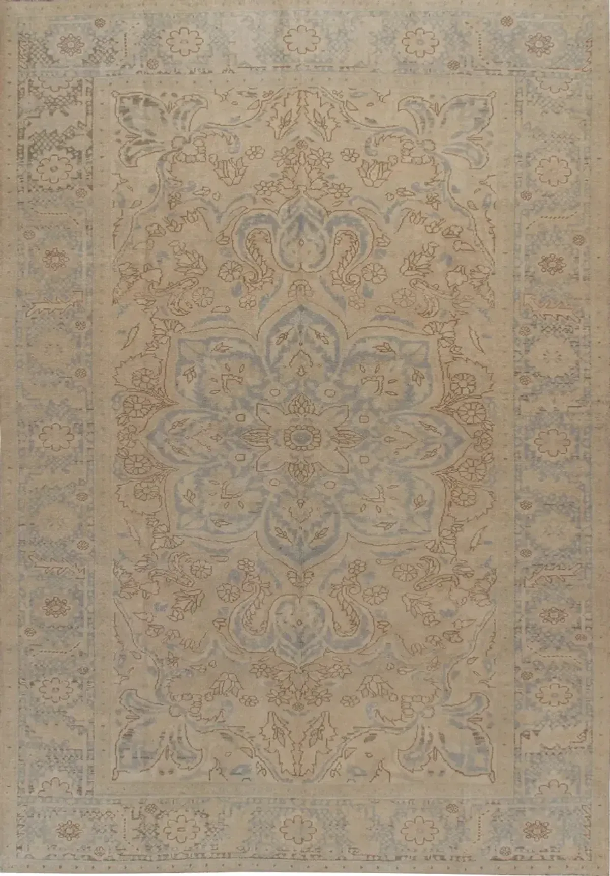 Persian Heriz Rug 8'1' x 11'5' - Beige - Beige