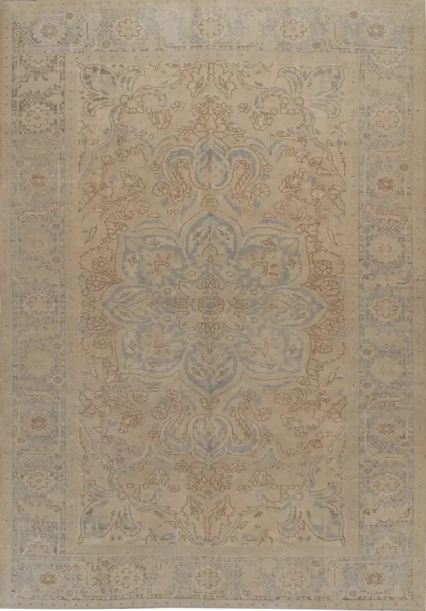 Persian Heriz Rug 8'1' x 11'5' - Beige - Beige