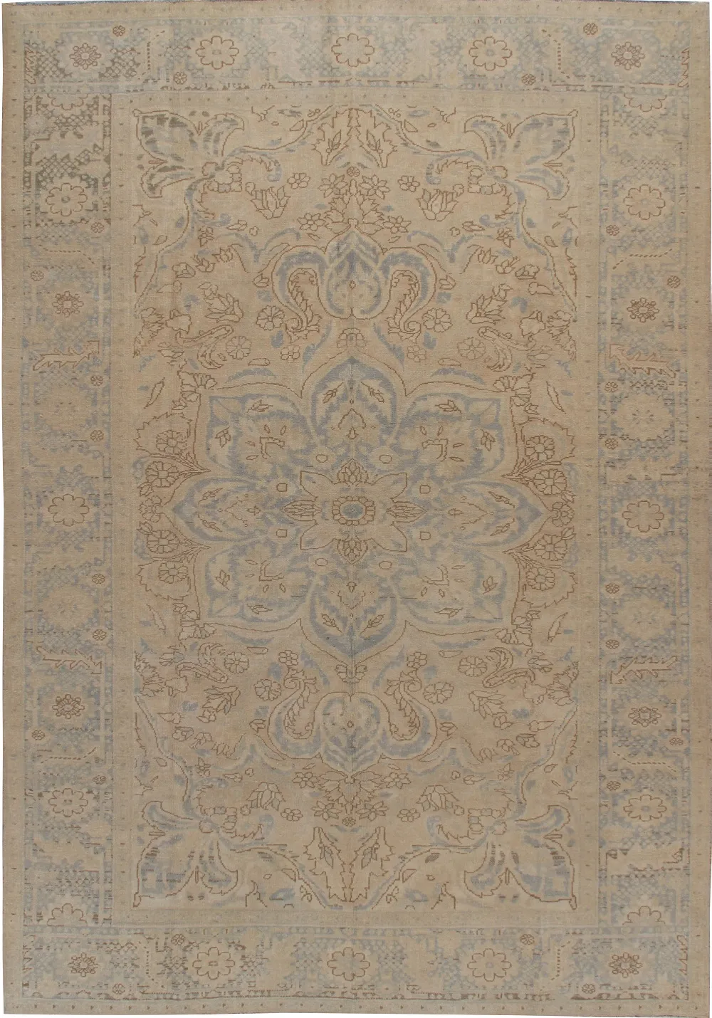 Persian Heriz Rug 8'1' x 11'5' - Beige - Beige