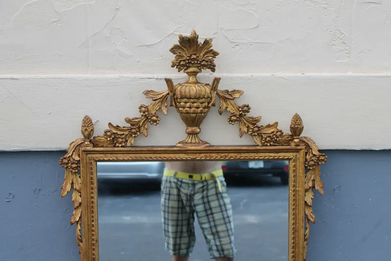 19thc Carved Giltwood Neoclassic Mirror - Something Vintage - Gold