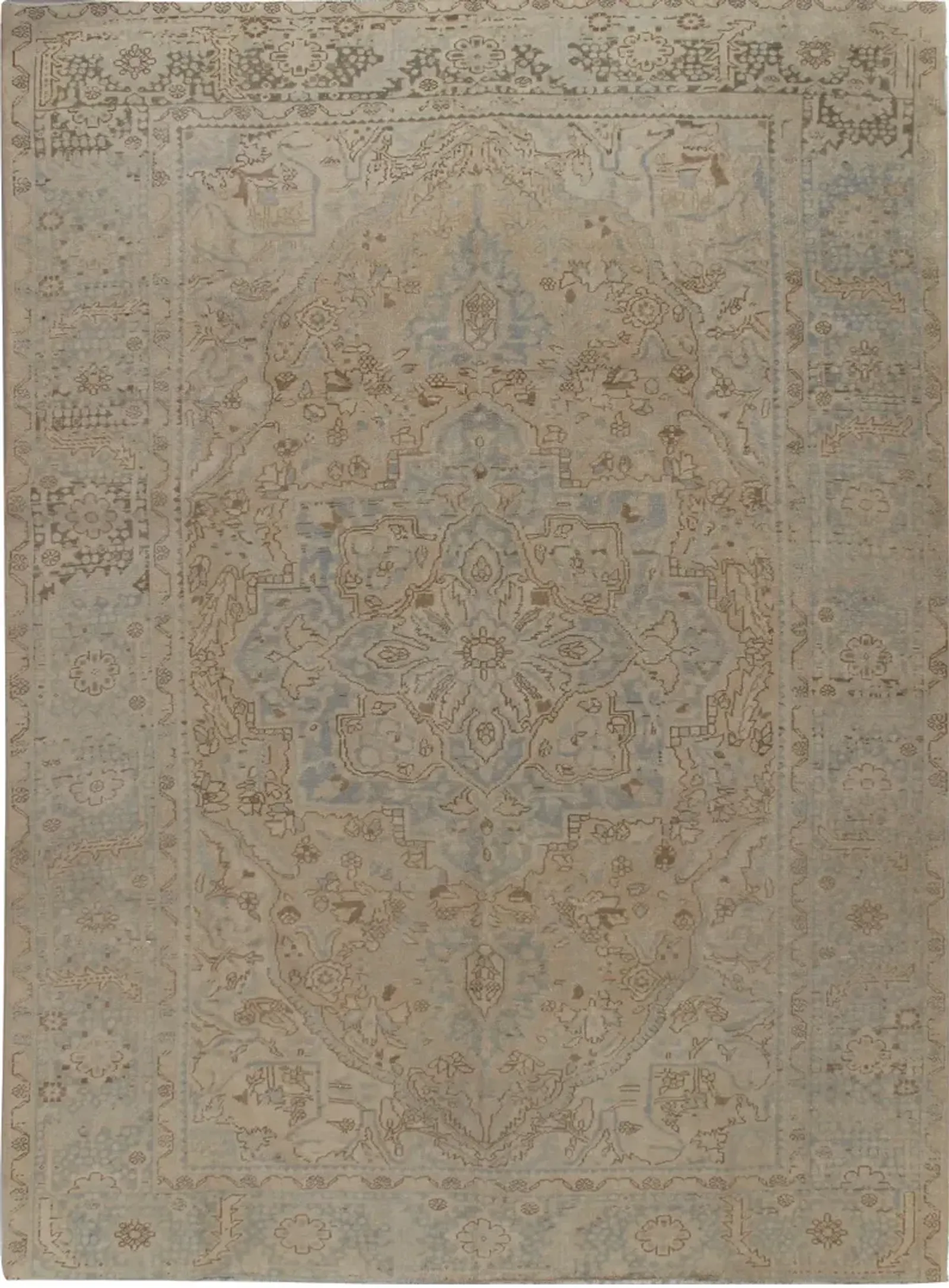 Persian Heriz Rug 8'7' x 11'10' - Beige - Beige