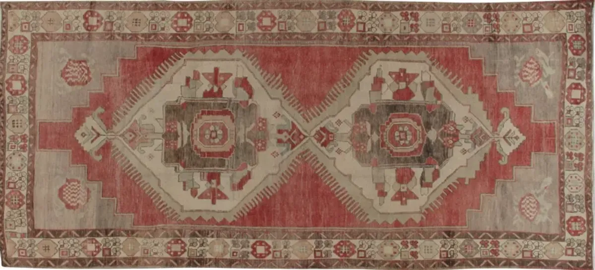 Turkish Rug Runner 5'8' x 12' - Red - Red