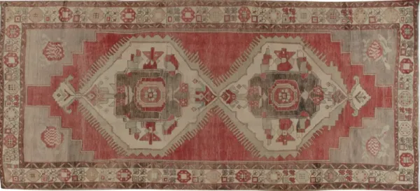 Turkish Rug Runner 5'8' x 12' - Red - Red
