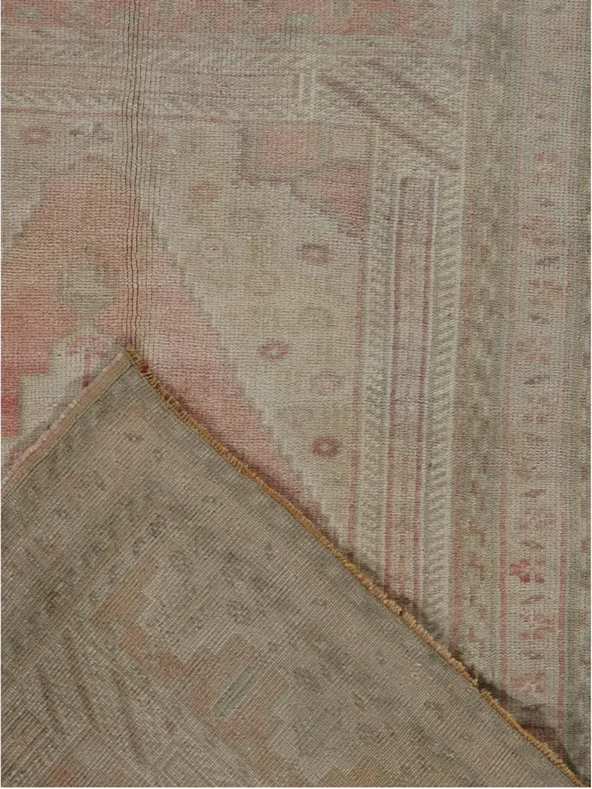 Turkish Oushak Rug Runner 3'4' x 6'1' - pink - pink