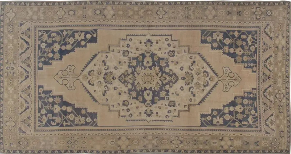 Turkish Oushak Rug 6' x 11'8' - Blue - Blue