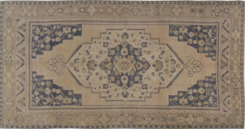 Turkish Oushak Rug 6' x 11'8' - Blue - Blue