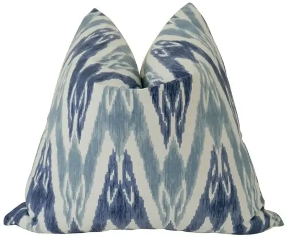 Palms 24x24 Pillow - Indigo/White