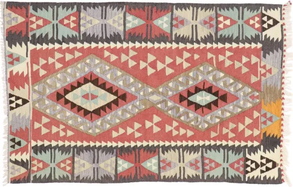 Vintage Persian Shiraz Rug - 3'2"x4'10" - Esmaili Rugs & Antiques - Red - Red