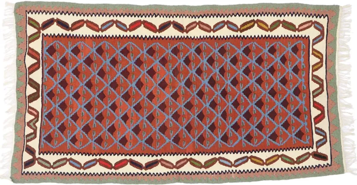 Vintage Persian Shiraz Rug - 3'2"x5'7" - Esmaili Rugs & Antiques - Red - Red