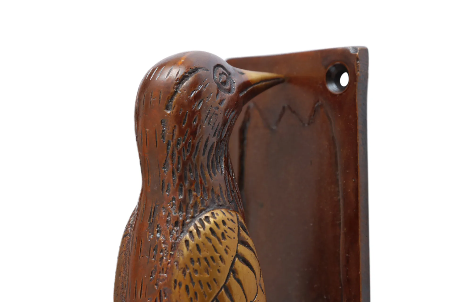 Red Brass Woodpecker Door Knocker - Interesting Things