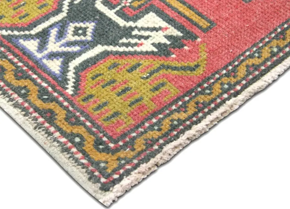 1960s Turkish Oushak Yastic,1'10" x 3'4" - Nalbandian - Red