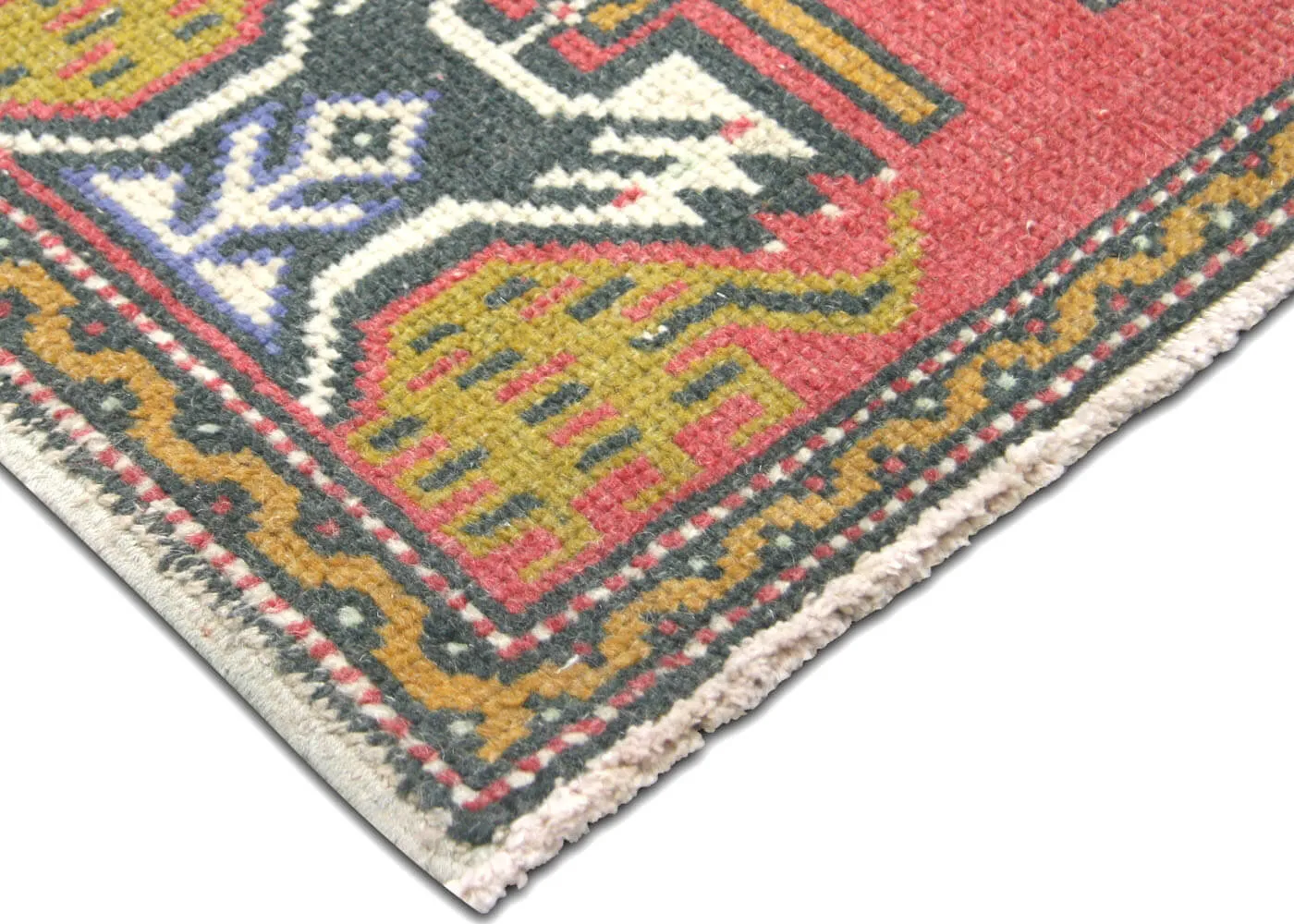 1960s Turkish Oushak Yastic,1'10" x 3'4" - Nalbandian - Red