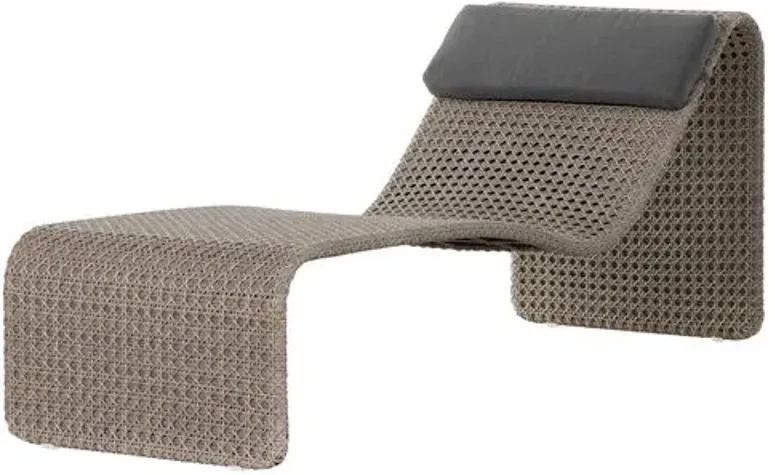 Baker Outdoor Woven Chaise - Brown - White - Comfortable, Sturdy, Stylish