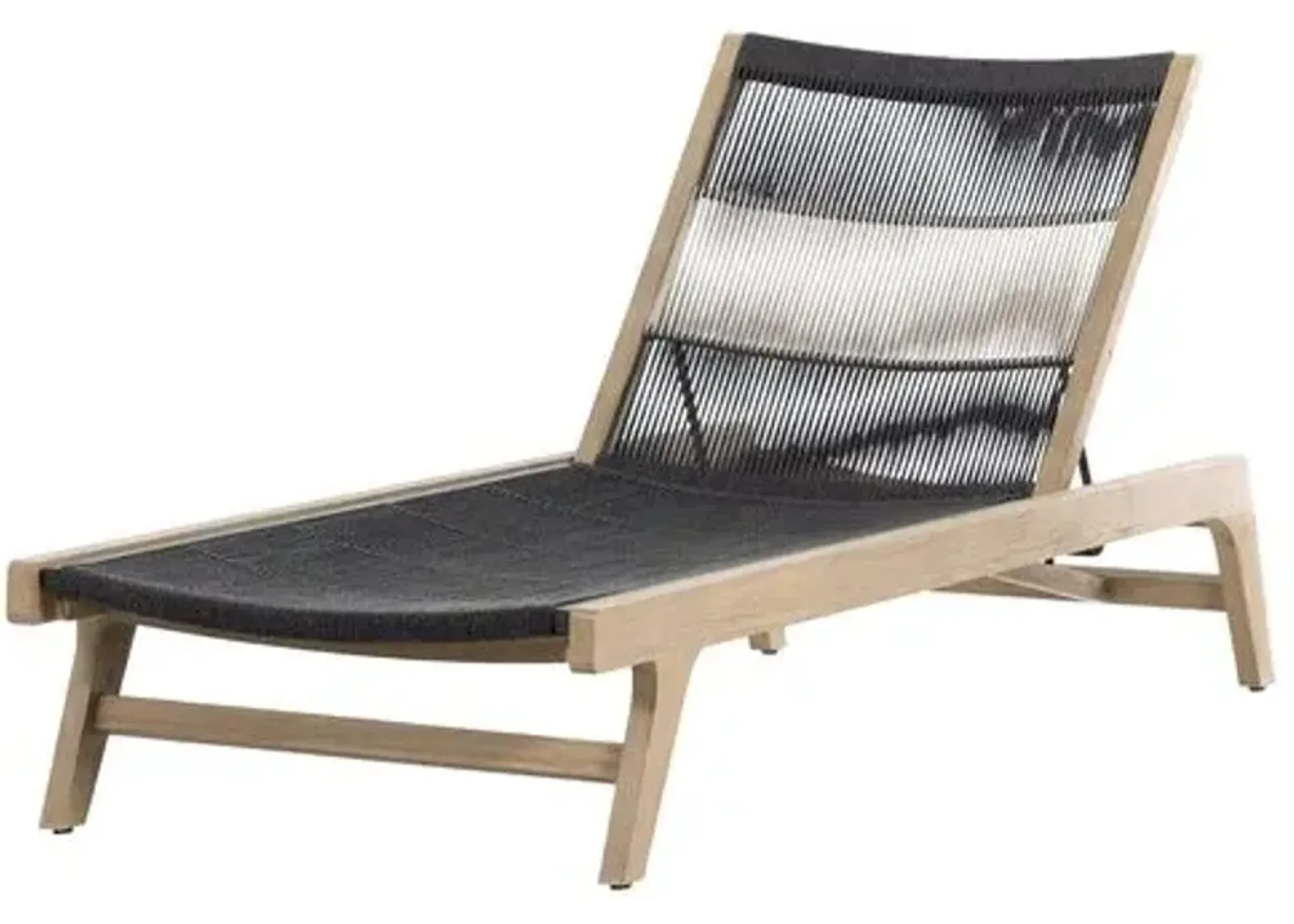 Finnley Outdoor Chaise - Washed Brown - Black - Comfortable, Sturdy, Stylish