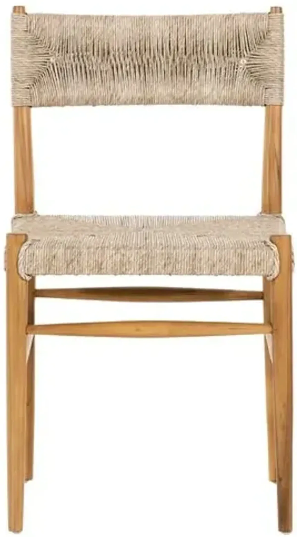 Ellie Outdoor Woven Dining Chair - Natural Teak - Beige