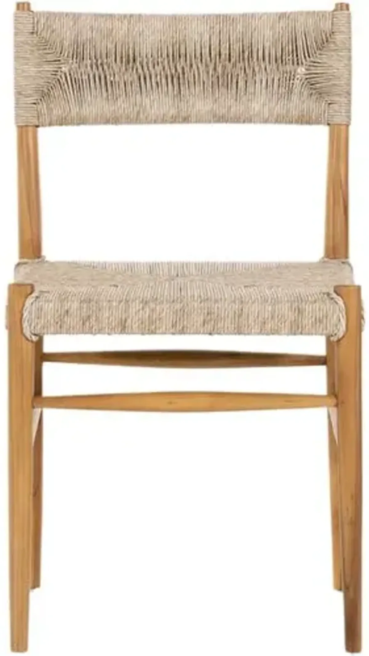 Ellie Outdoor Woven Dining Chair - Natural Teak - Beige