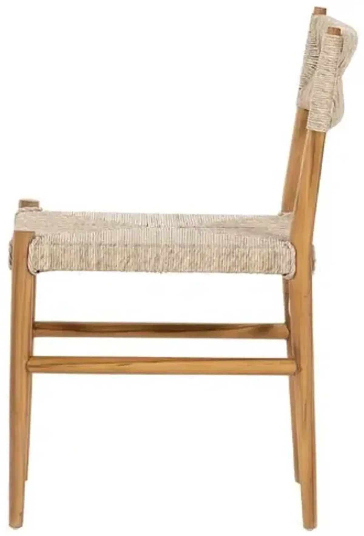 Ellie Outdoor Woven Dining Chair - Natural Teak - Beige