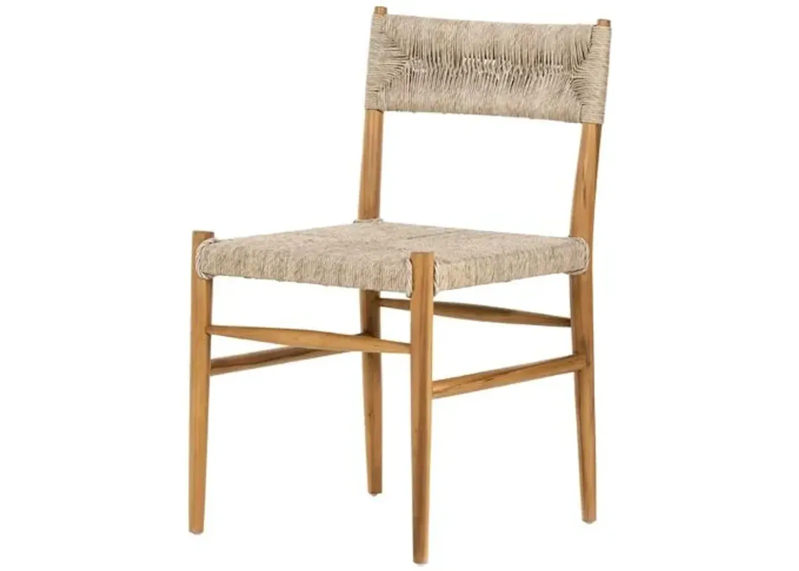 Ellie Outdoor Woven Dining Chair - Natural Teak - Beige