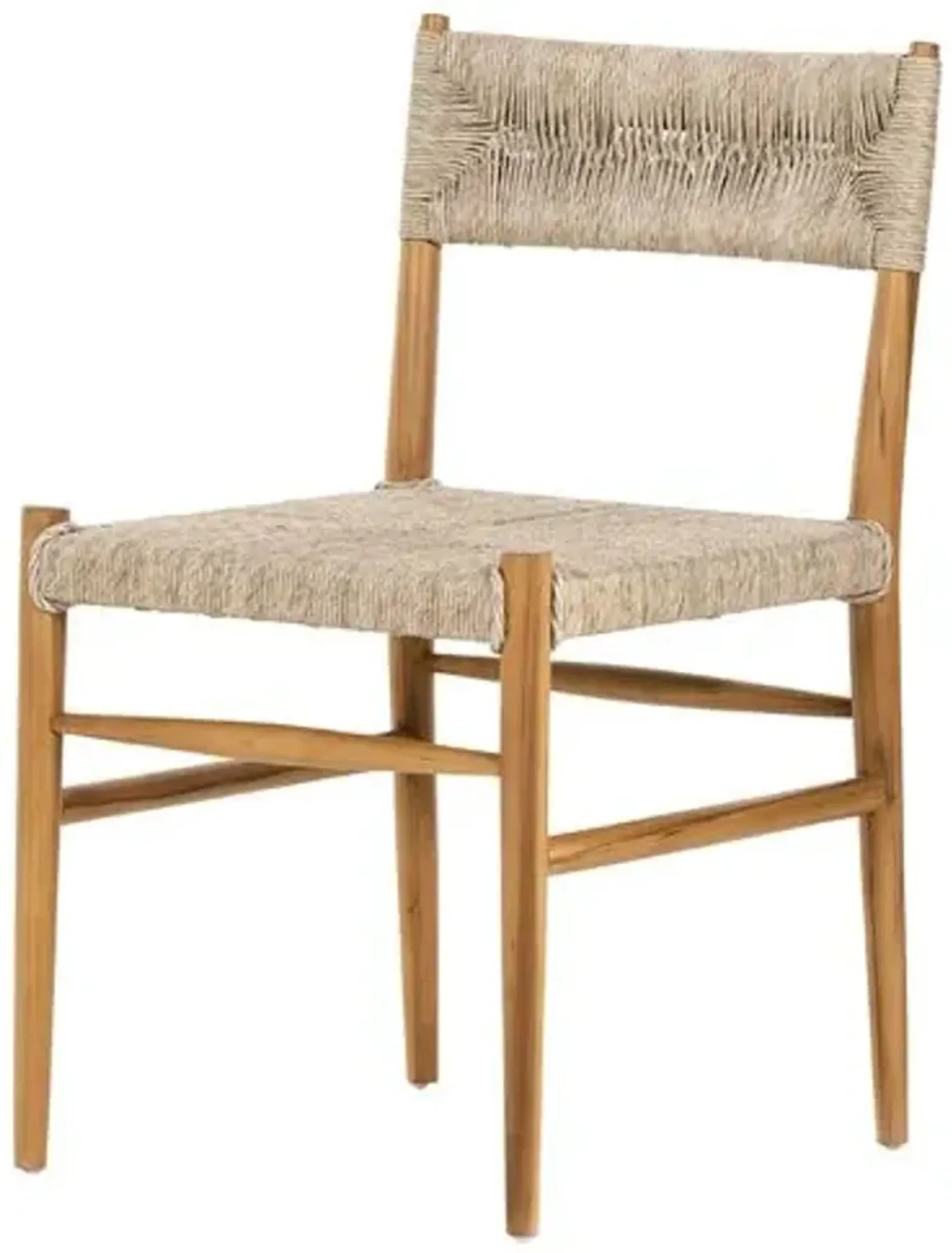 Ellie Outdoor Woven Dining Chair - Natural Teak - Beige