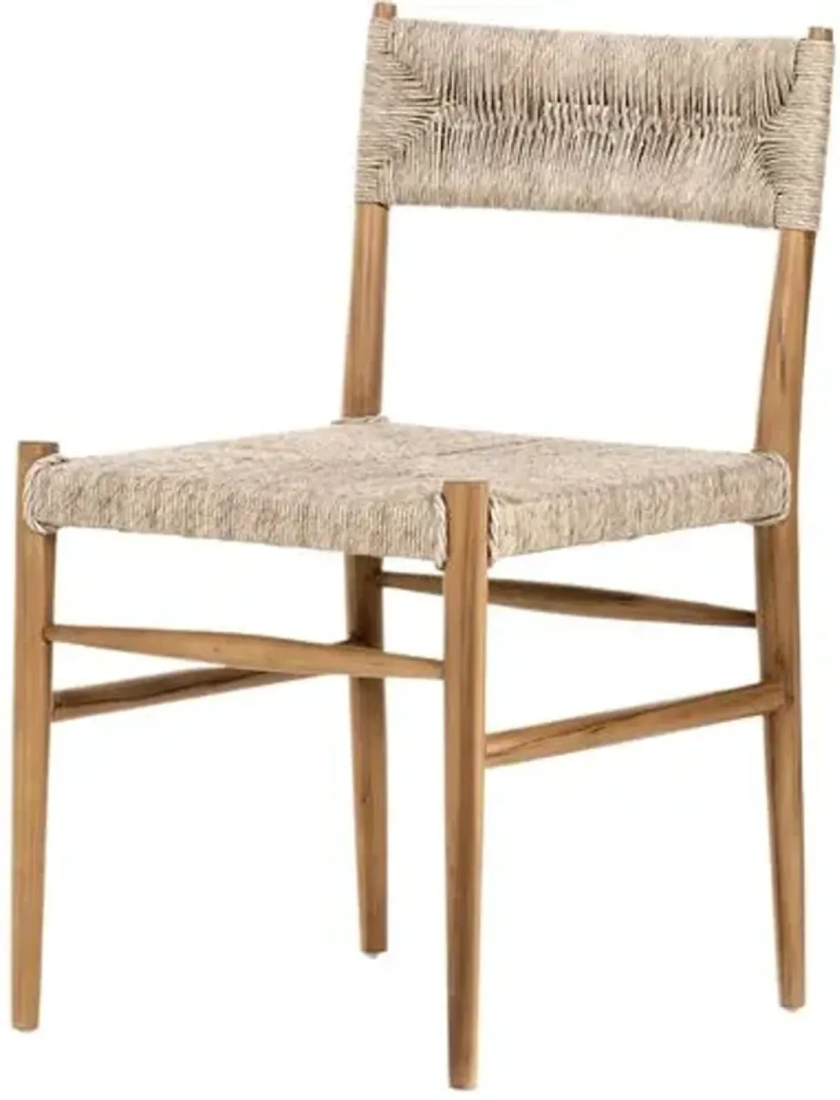 Ellie Outdoor Woven Dining Chair - Natural Teak - Beige