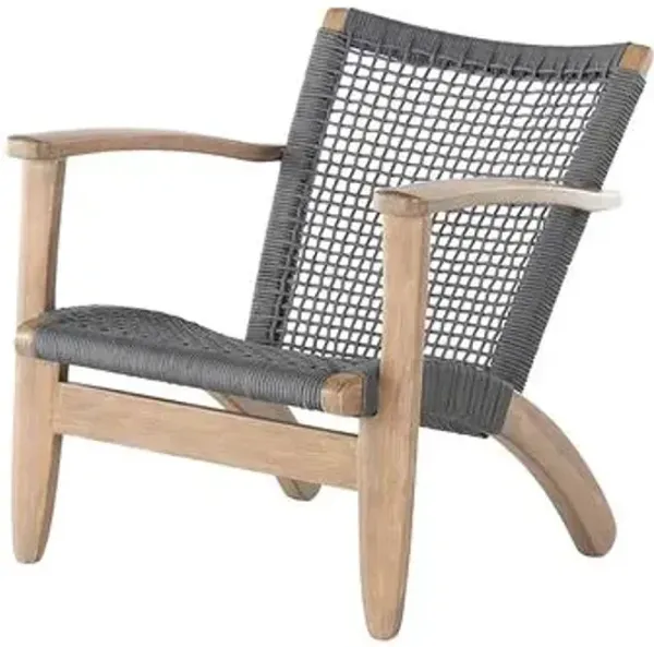 Birar Outdoor Rope Chair - Natural/Grey - Gray
