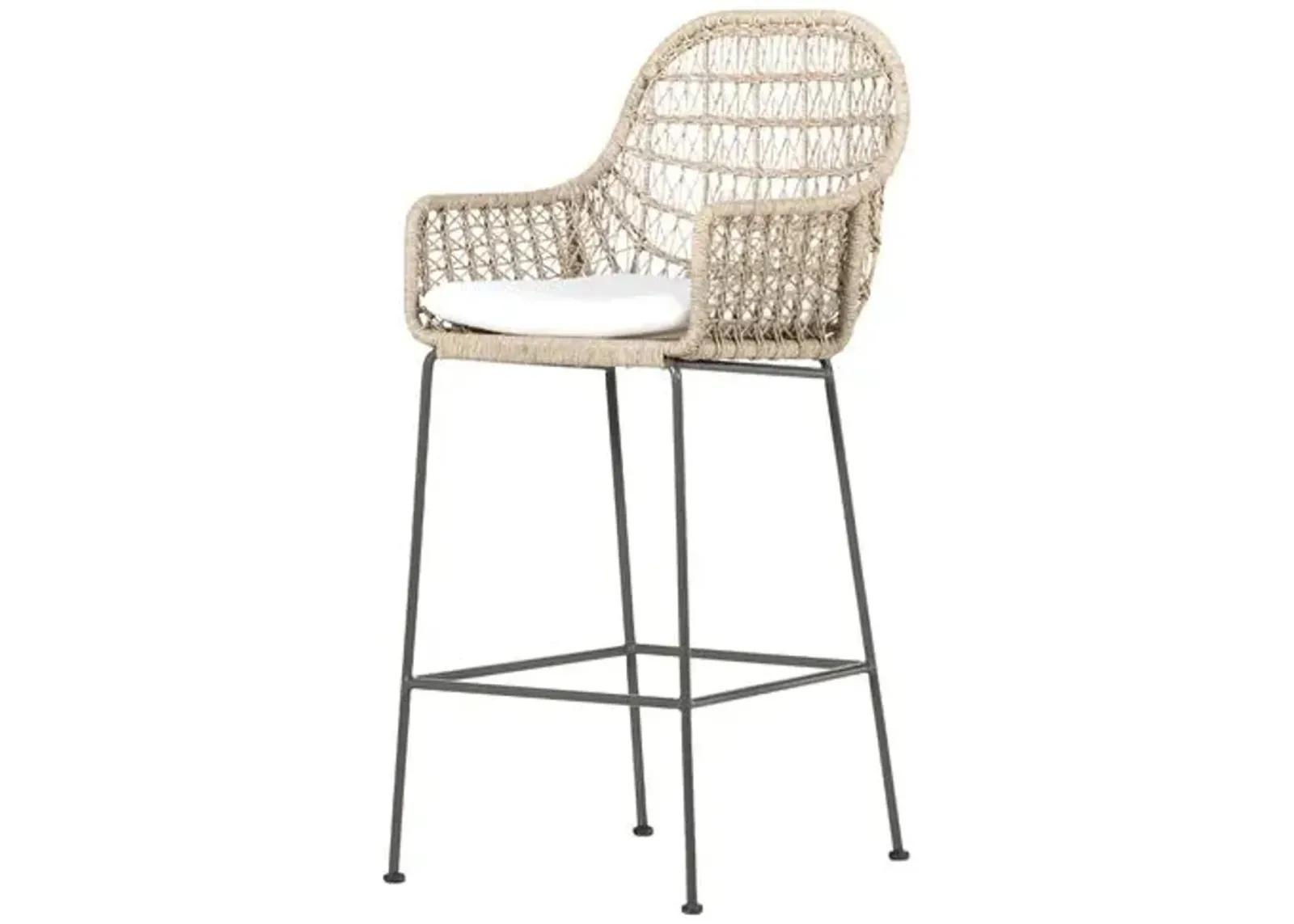 Jolie Outdoor Bar Stool - Gray Bronze/Vintage White