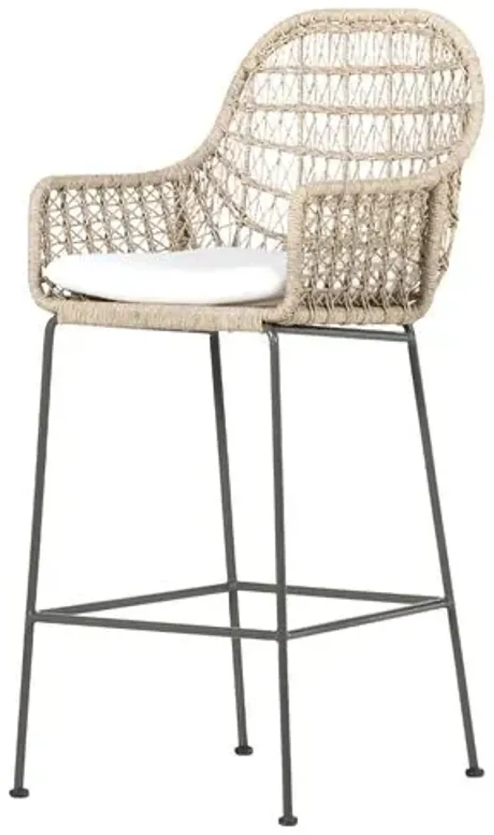 Jolie Outdoor Bar Stool - Gray Bronze/Vintage White