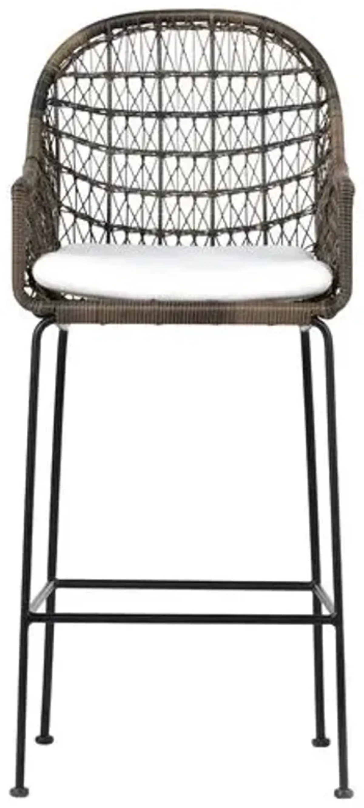 Jolie Outdoor Bar Stool - Natural Black/Gray - White