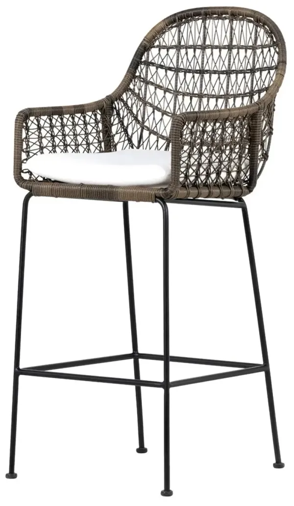 Dylan Outdoor Bar Stool, Natural Black/Gray