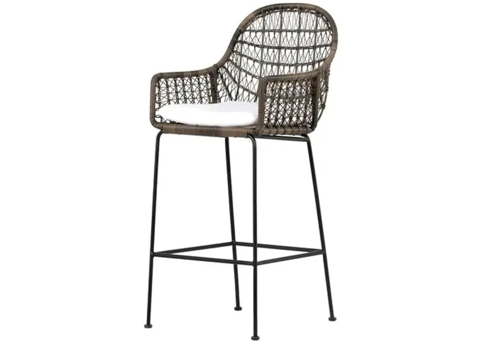 Jolie Outdoor Bar Stool - Natural Black/Gray - White