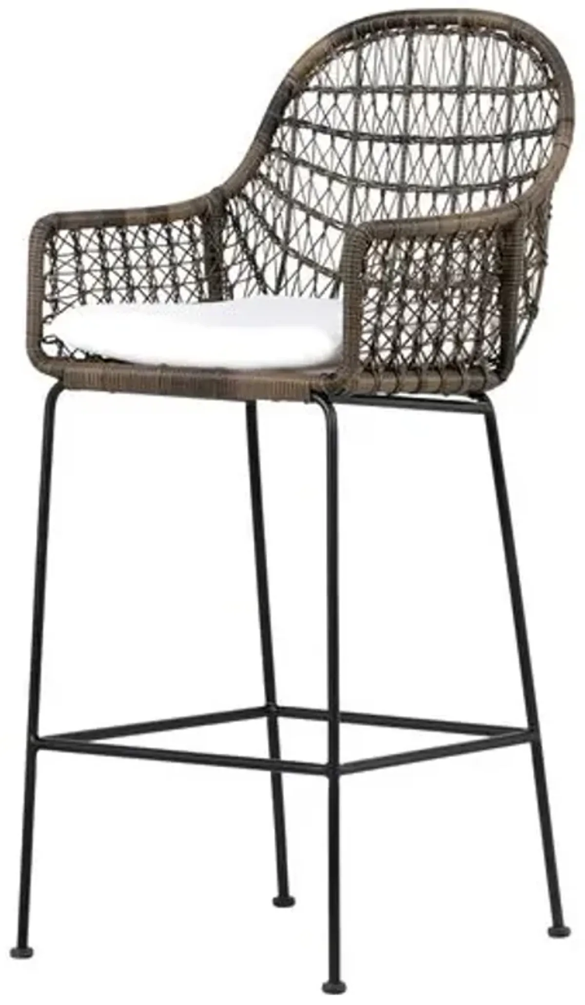Dylan Outdoor Bar Stool - Natural Black/Gray - White