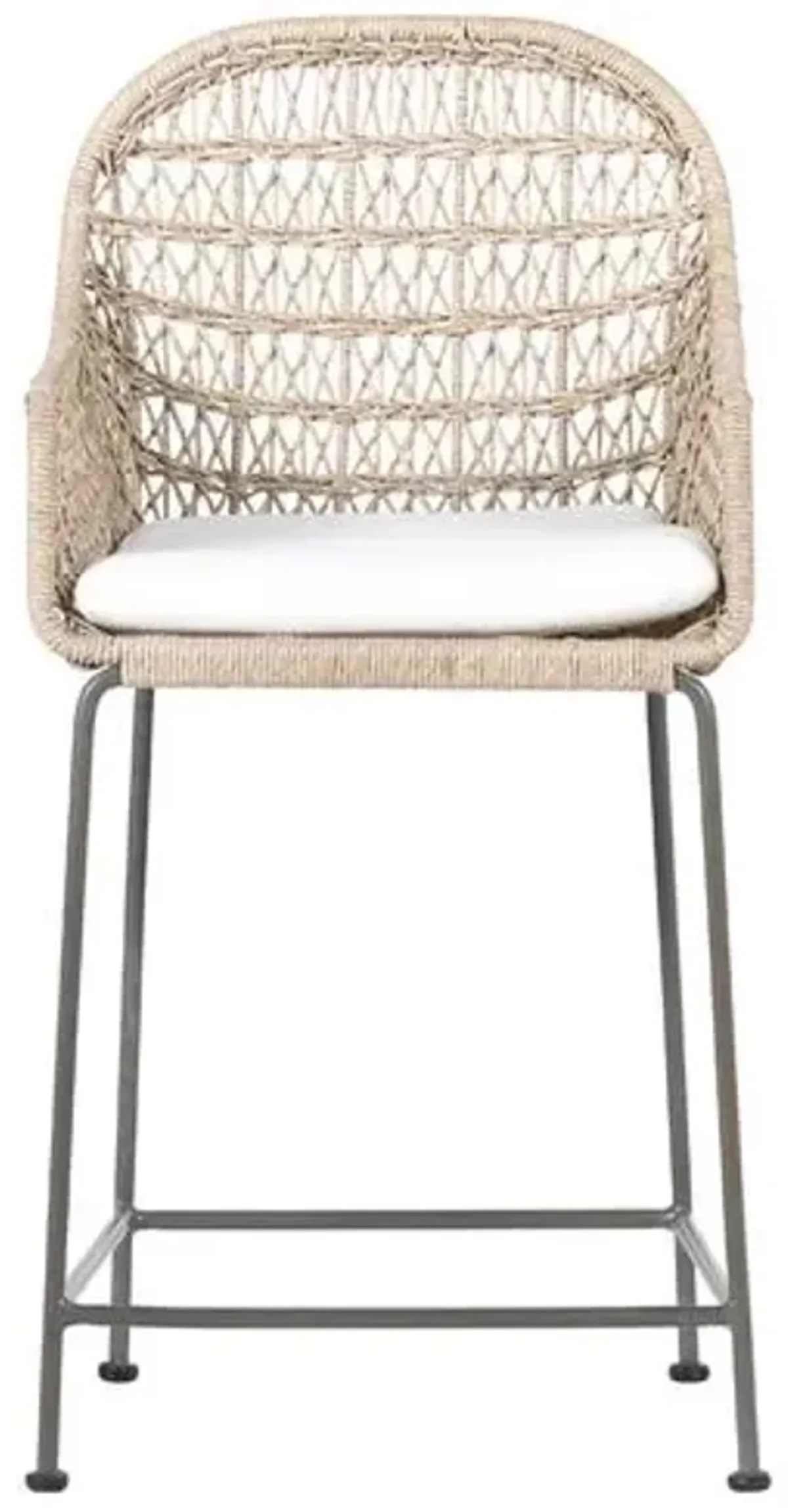 Jolie Outdoor Counter Stool - Gray Bronze/Vintage White