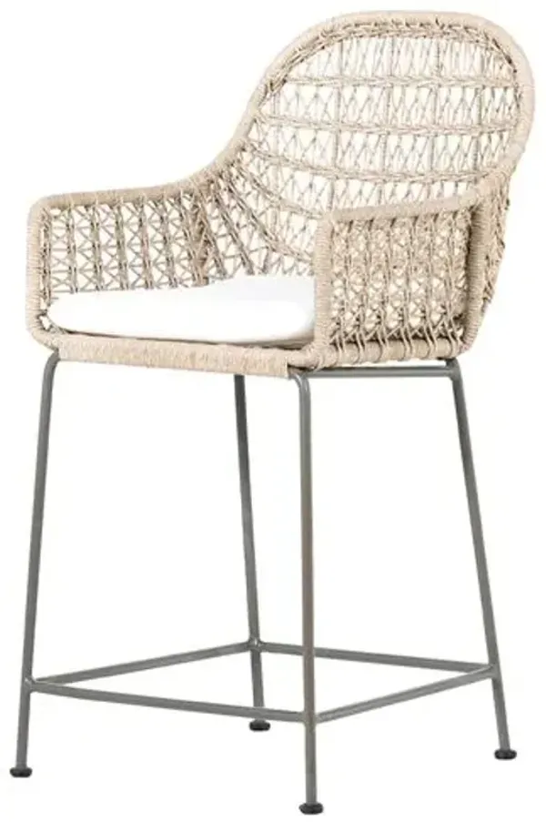 Dylan Outdoor Counter Stool - Gray Bronze/Vintage White