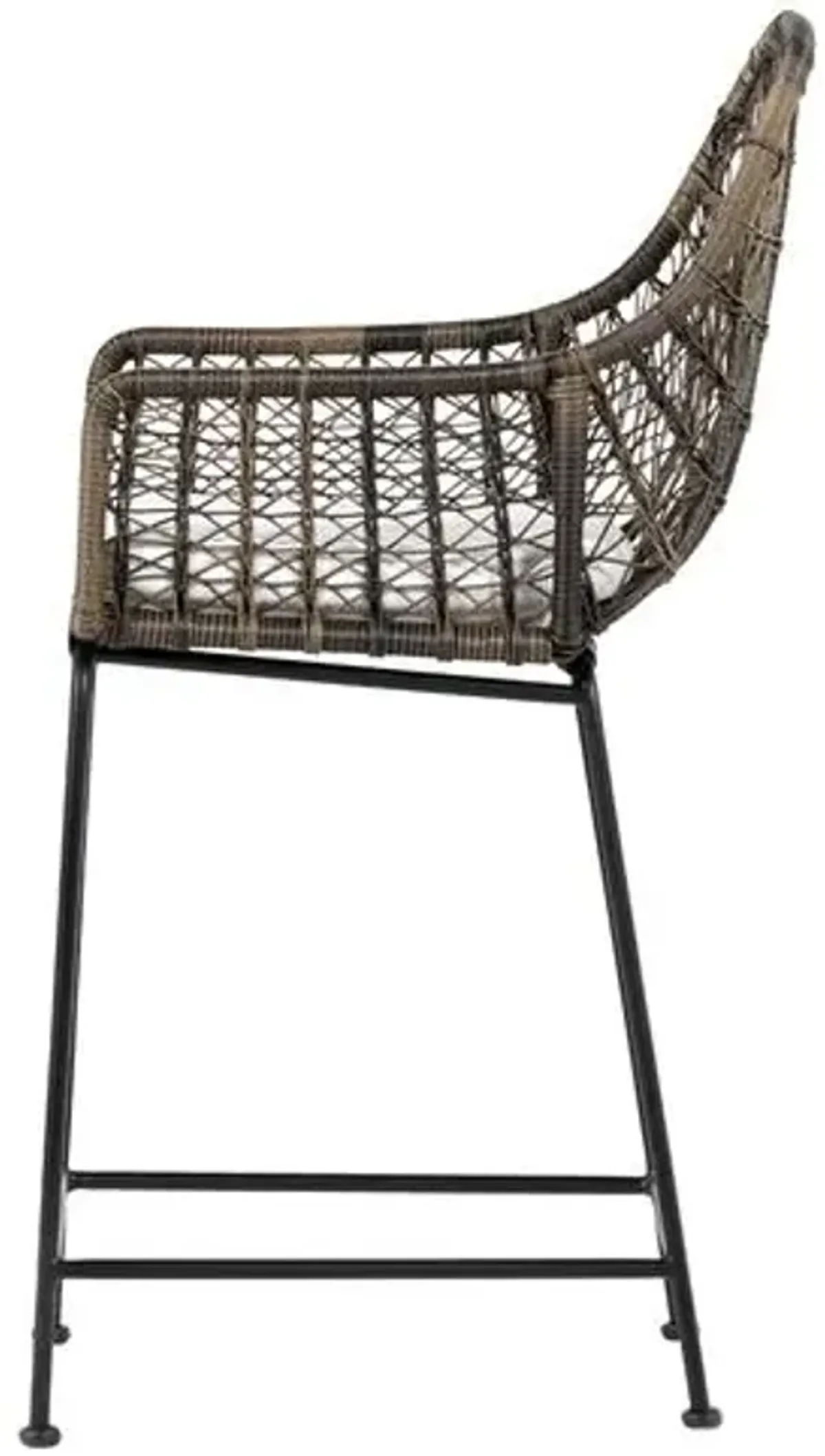 Jolie Outdoor Counter Stool - Natural Black/Gray